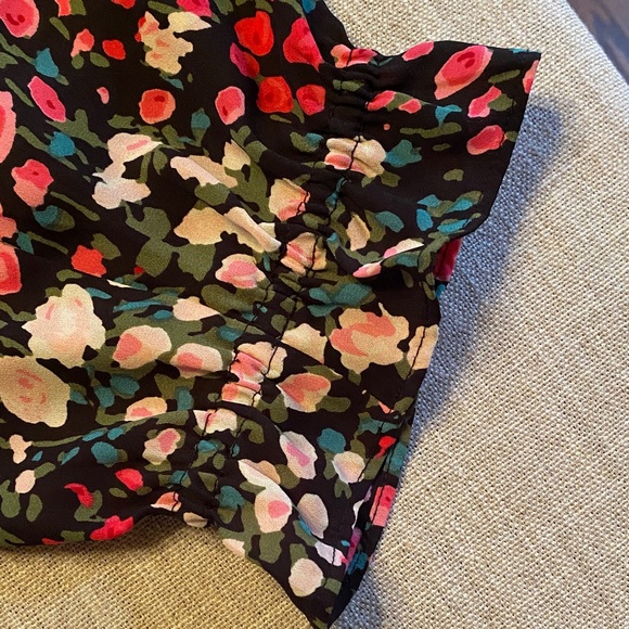 Talbots Black and Red Floral Blouse - Picture 3 of 4